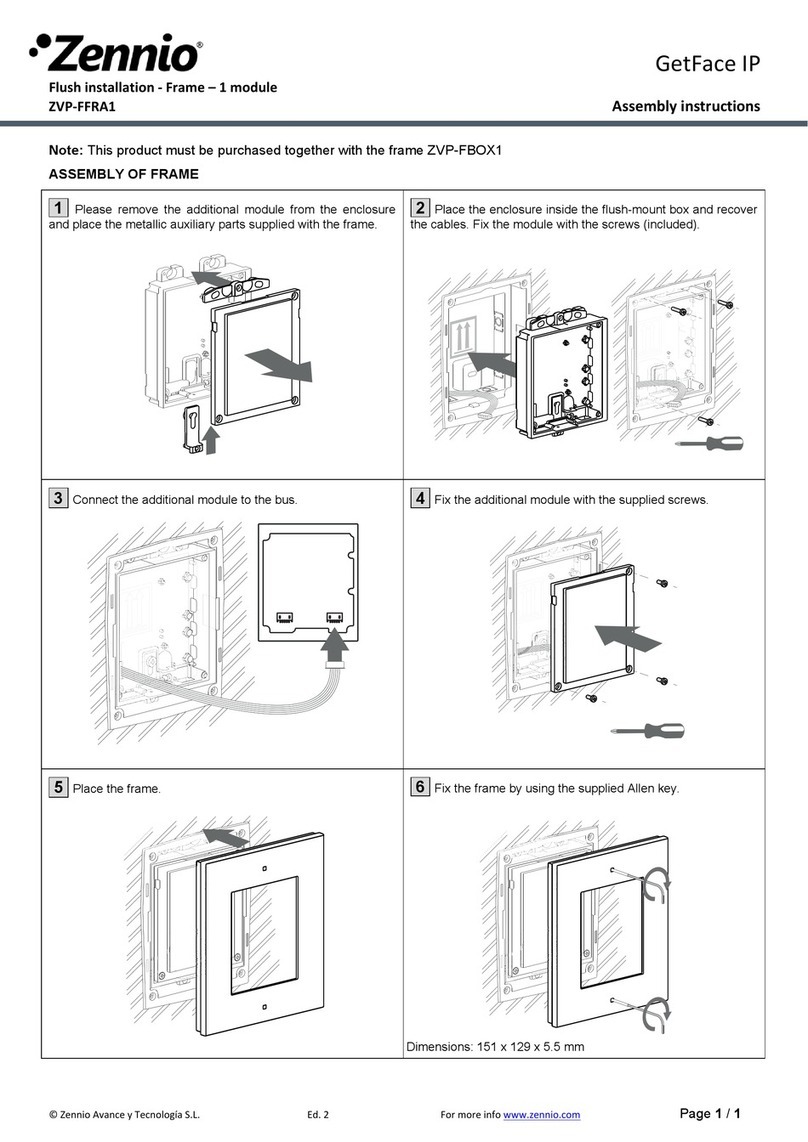 Zennio GetFace IP ZVP-FFRA1 Assembly instructions