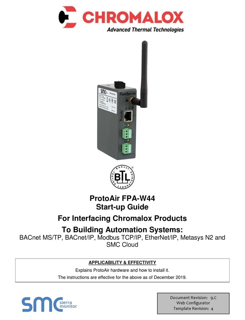 SMC Sierra Monitor Pure Humidifier ProtoAir FPA-W44 User guide