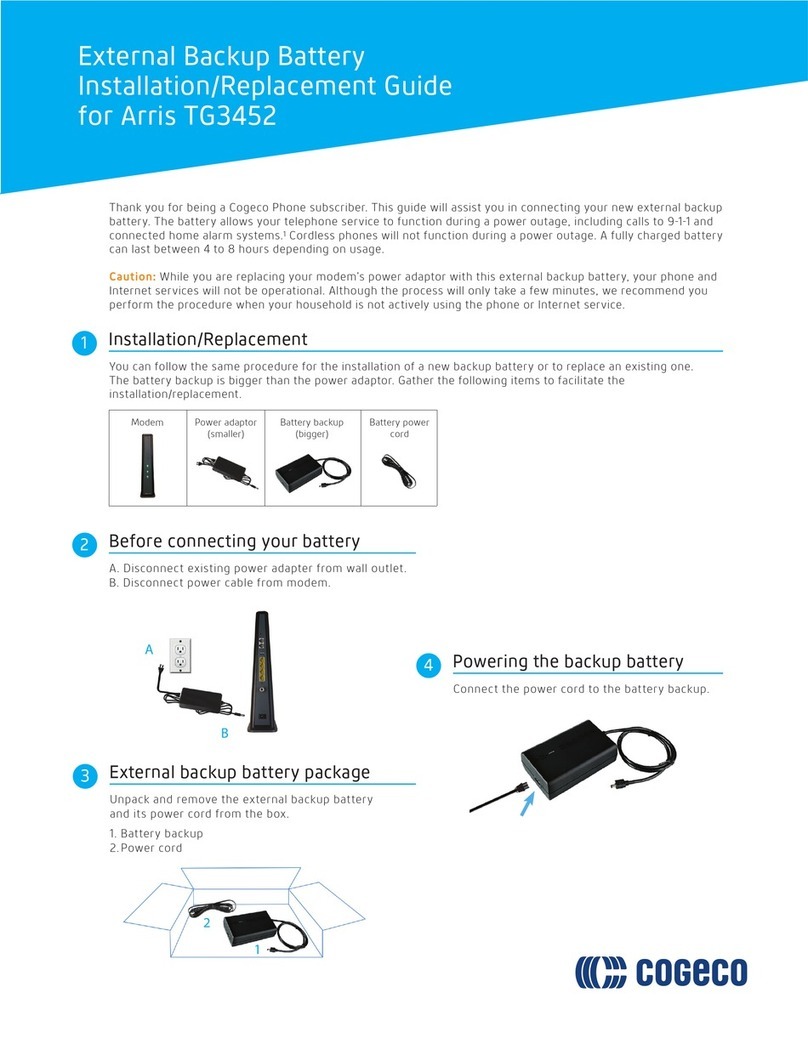 cogeco Arris TG3452 Installation/Replacement Guide