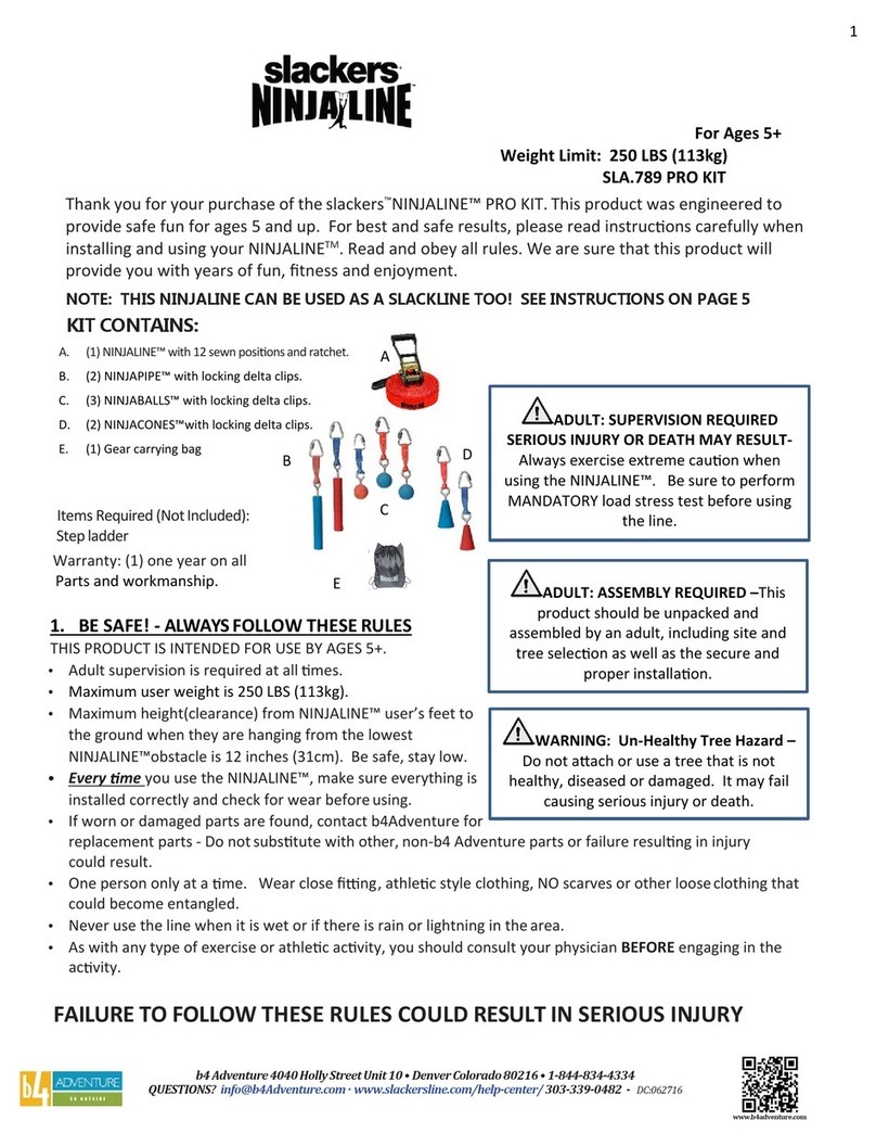 Slackers Ninjaline Pro Kit User manual