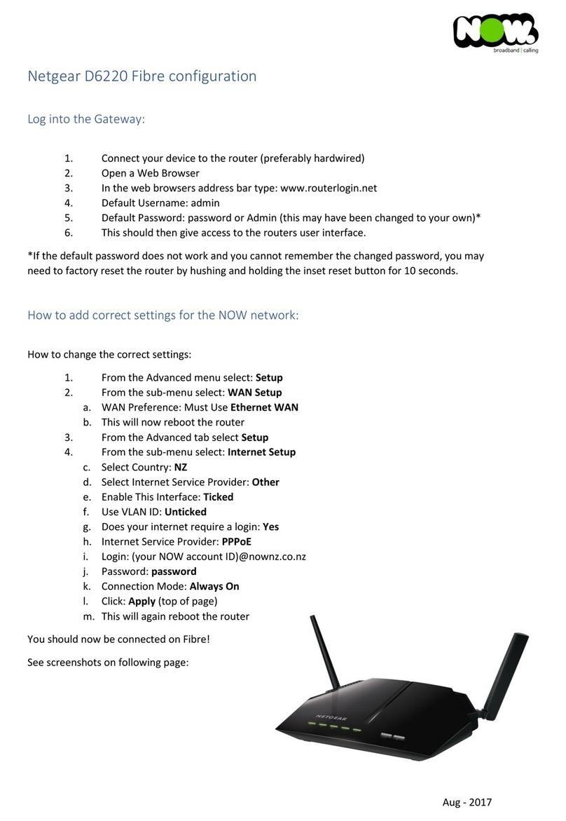 NETGEAR D6220 Instruction sheet NETGEAR D6220 Instruction sheet