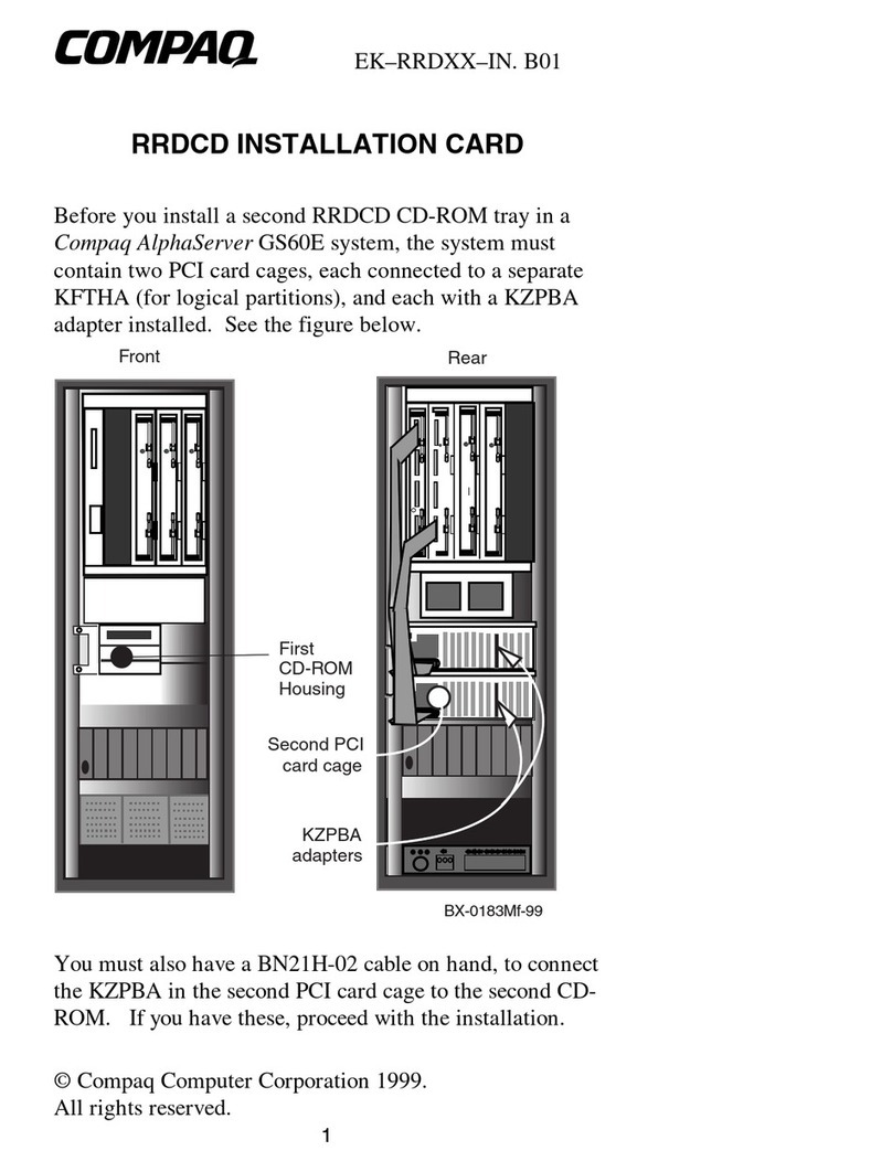 Compaq RRDCD Installation Card