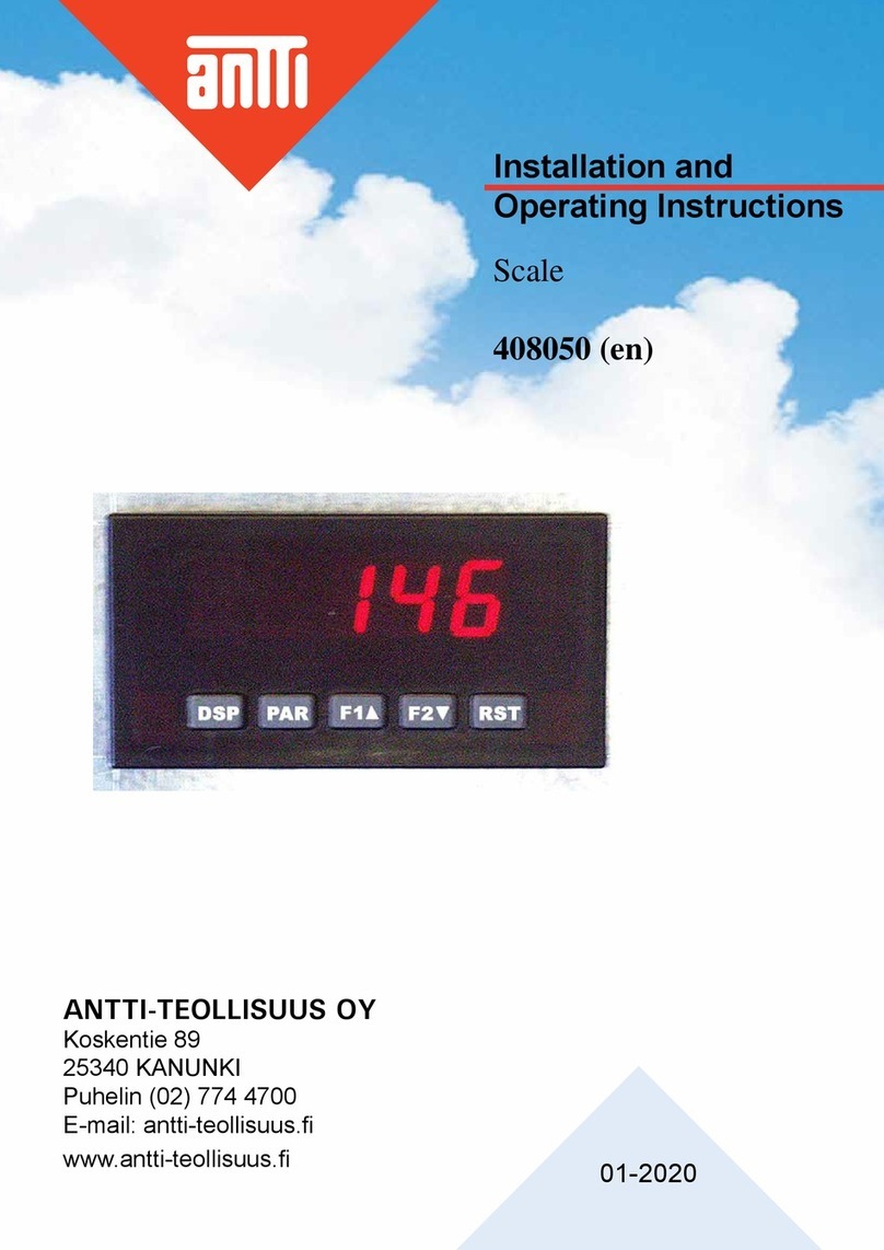 ANTTI 408050 Installation and operating instructions