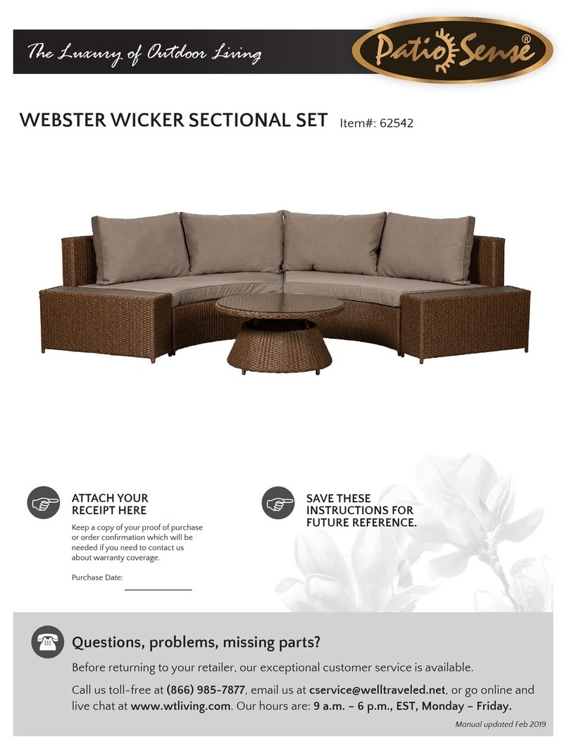 Patio Sense WEBSTER WICKER SECTIONAL SET quick start guide