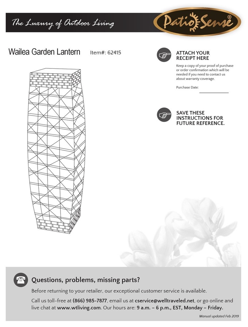 Patio Sense Wailea quick start guide