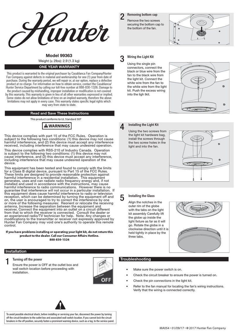 Hunter 99363 instructions