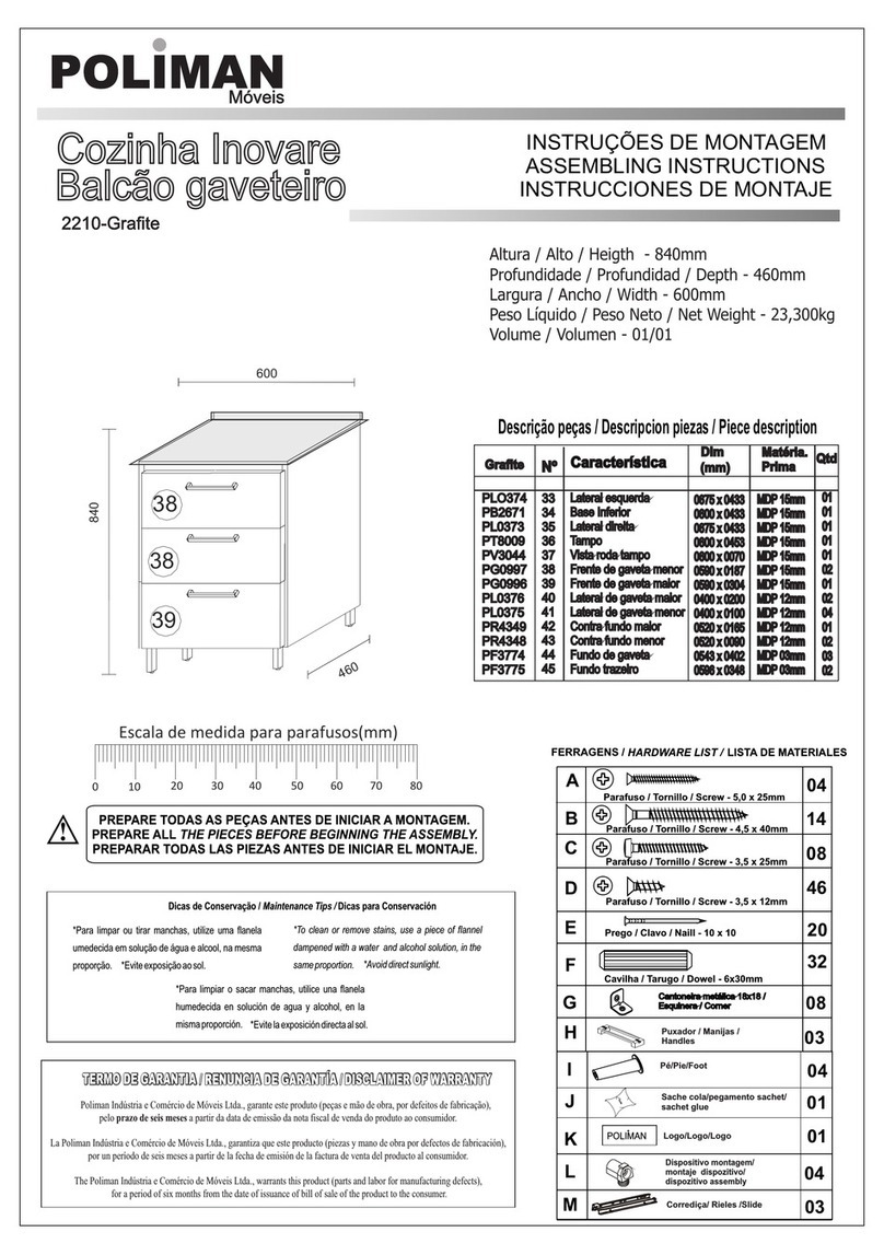 Poliman 2210-Grafite Installation guide