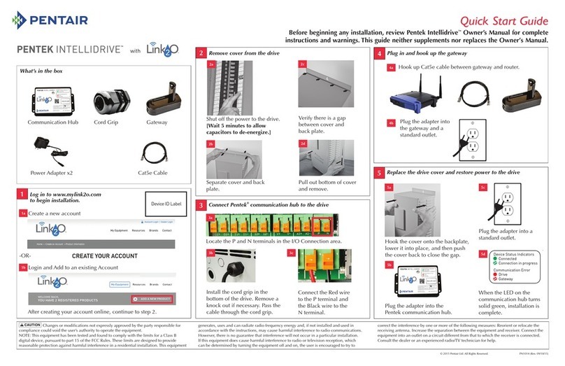 Pentair Pentek Intellidrive quick start guide