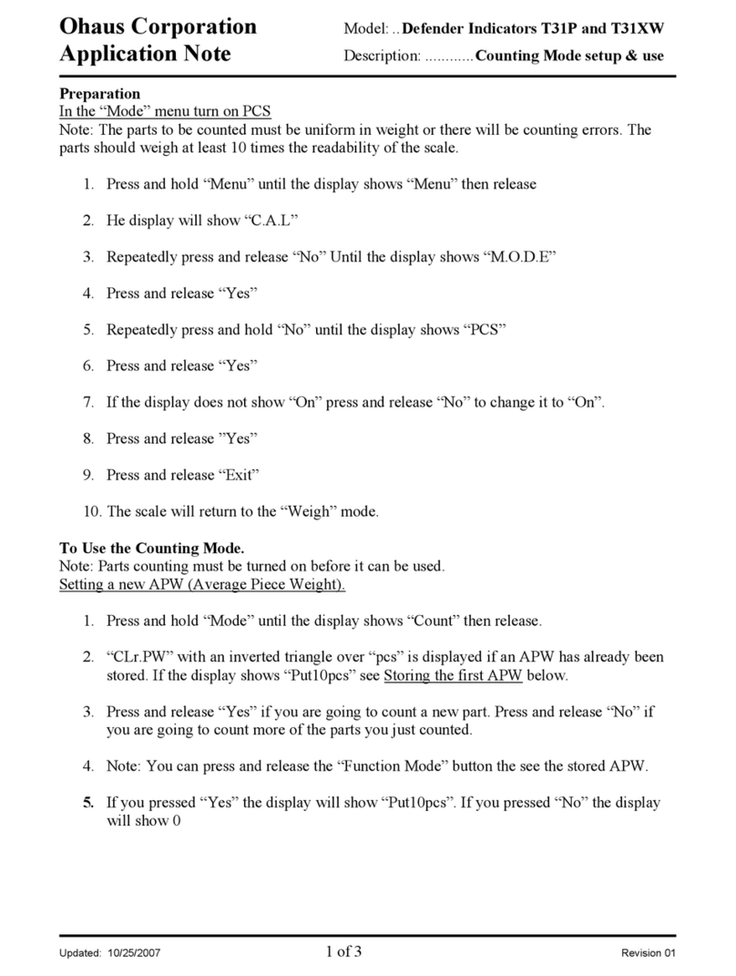OHAUS T31P Application note