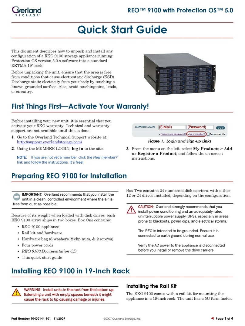 Overland Storage REO 9100 User manual