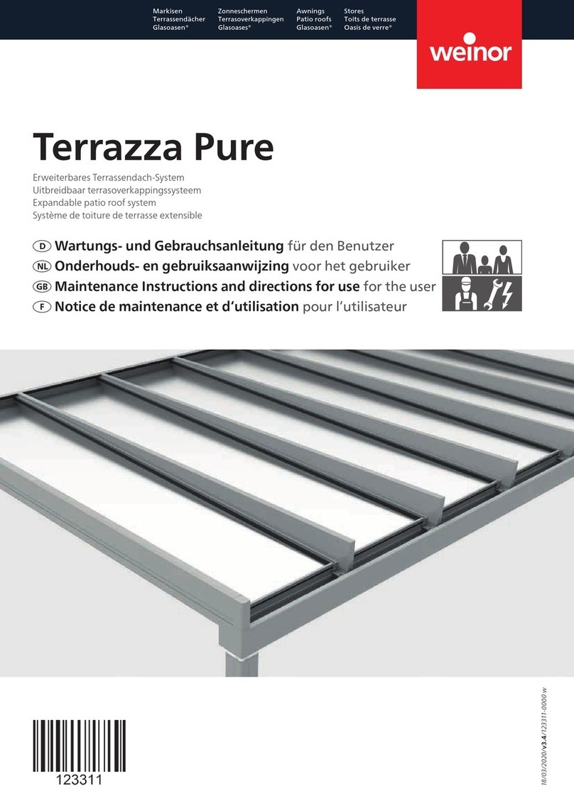 weinor Terrazza Pure Maintenance Instructions and directions for use for the user
