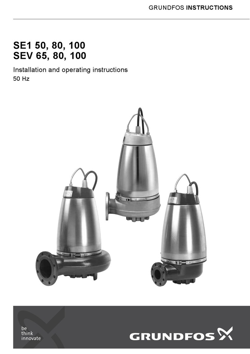 Grundfos SE1 50 Installation and operating instructions