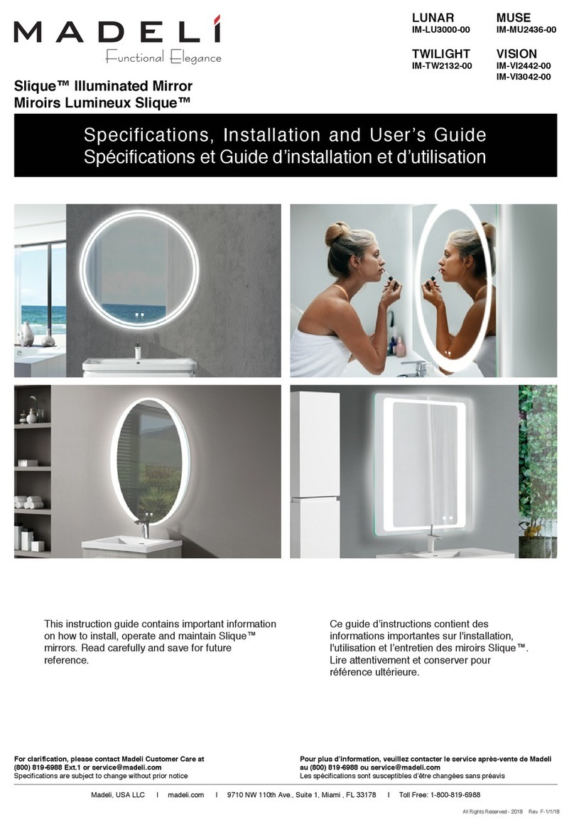 Madeli Slique LUNAR Specifications, Installation and User’s Guide