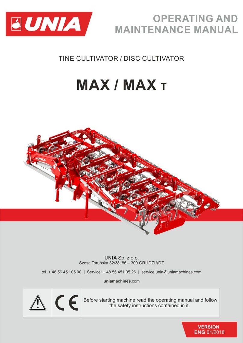 UNIA MAX T Series Operating and maintenance manual