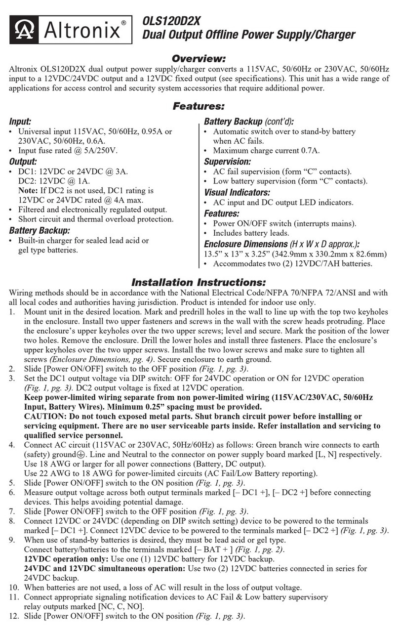 Altronix OLS120D2X User manual