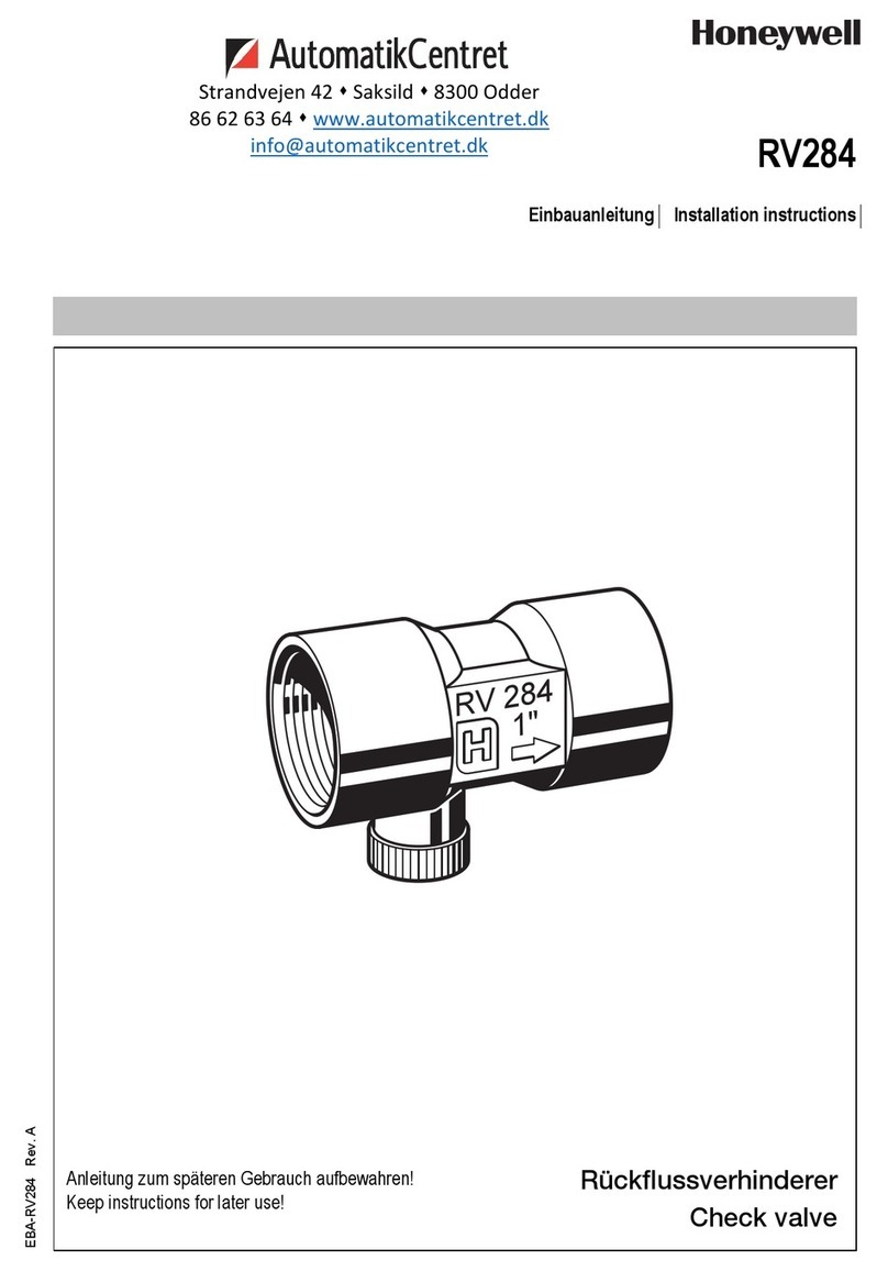 Honeywell RV284 installation instructions