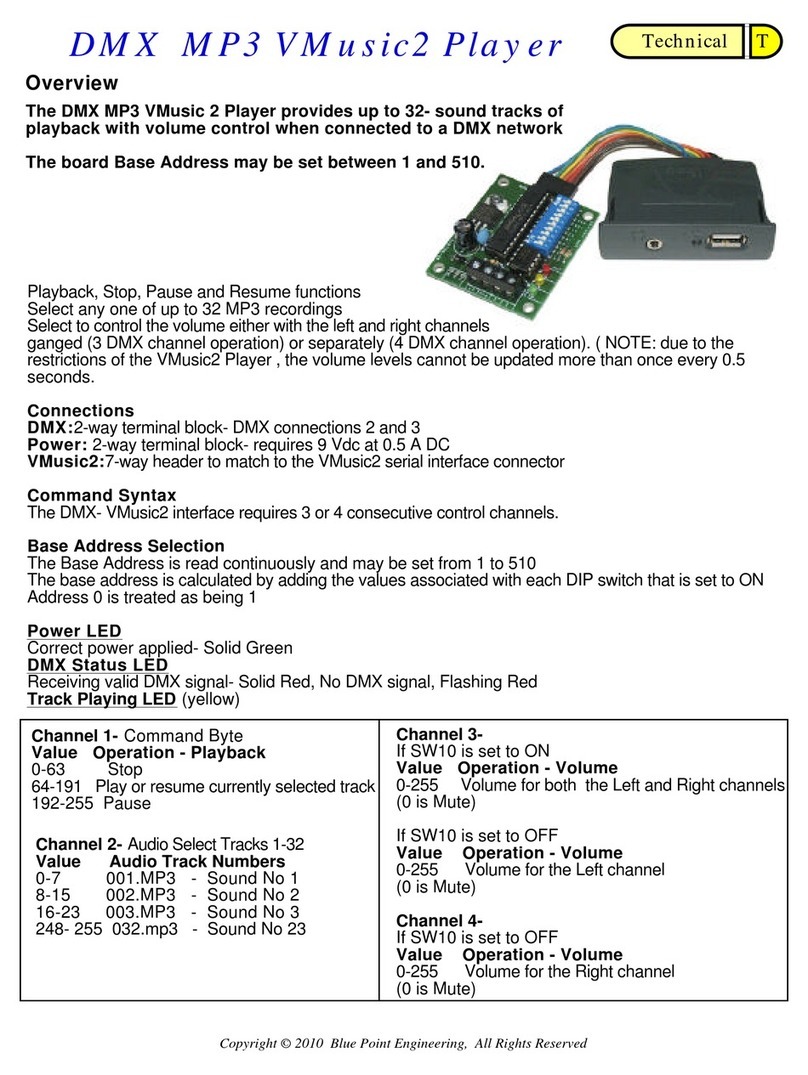 Blue point DMX MP3 VMusic2 Player manual