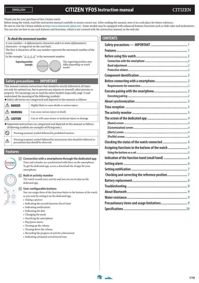 Citizen YF05 User manual