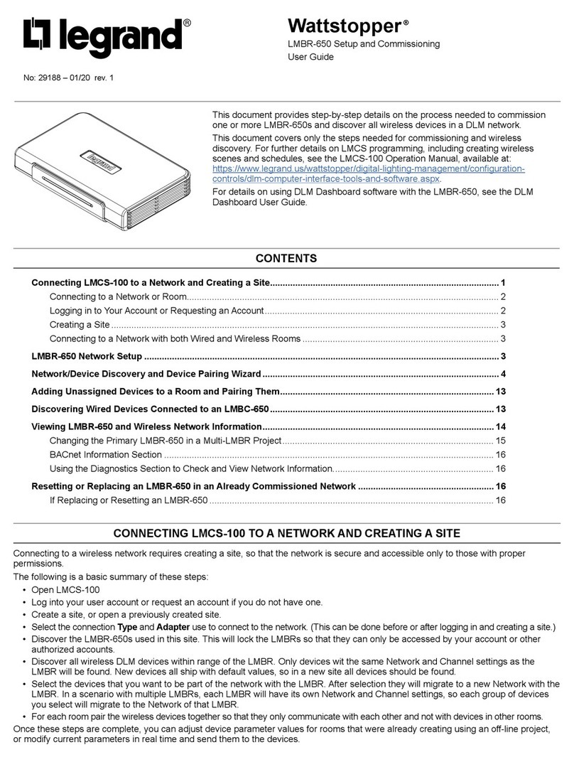 LEGRAND Wattstopper LMBR-650 User manual