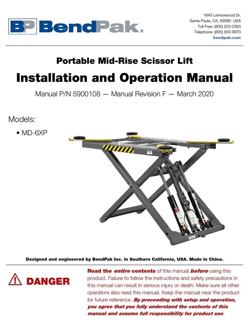 Bend-Pak MD-6XP Installation and operation manual
