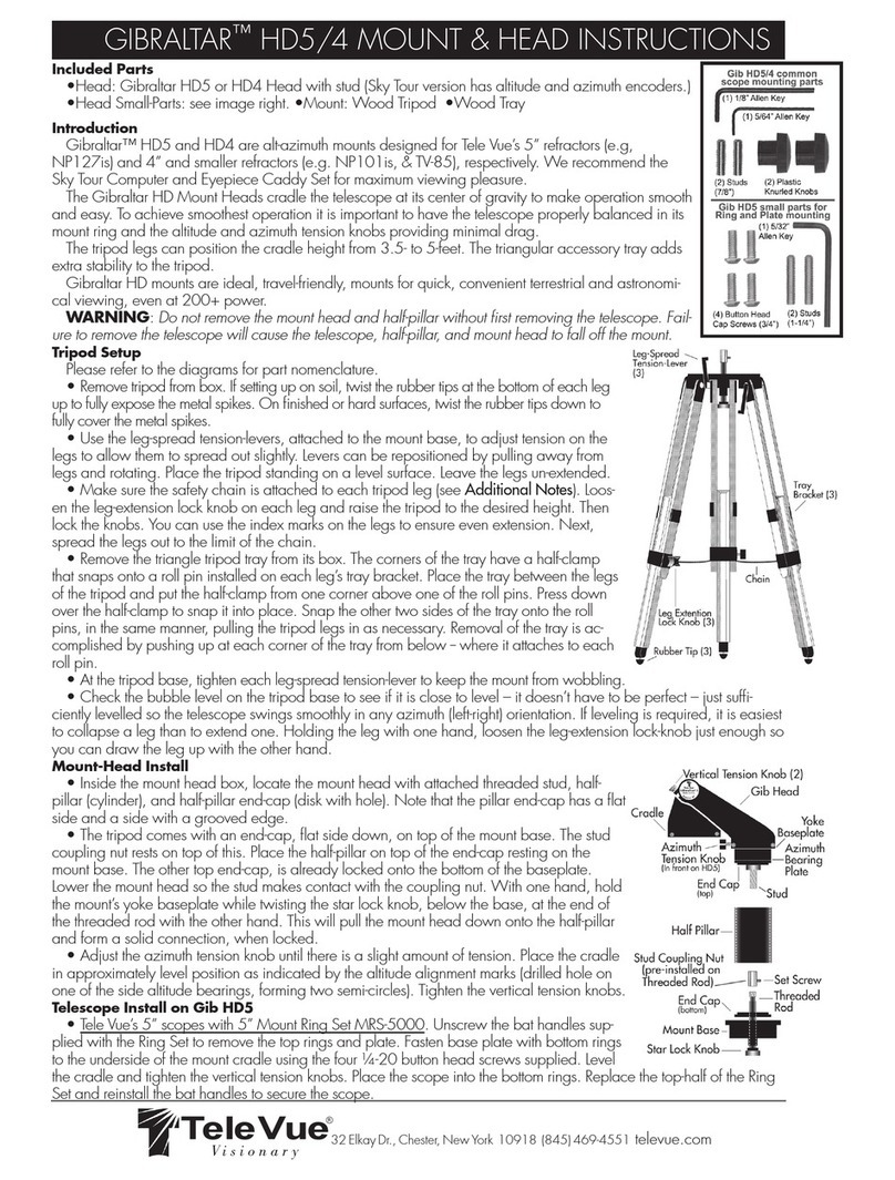 TeleVue GIBRALTAR HD4 User manual