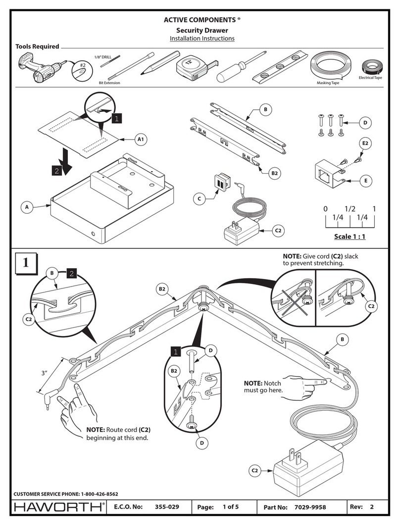 Haworth ACTIVE COMPONENTS Security Drawer installation instructions Haworth ACTIVE COMPONENTS Security Drawer installation instructions