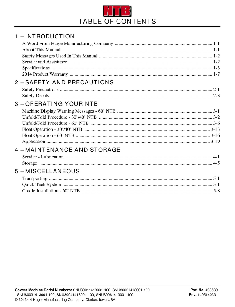Hagie NTB Series manual