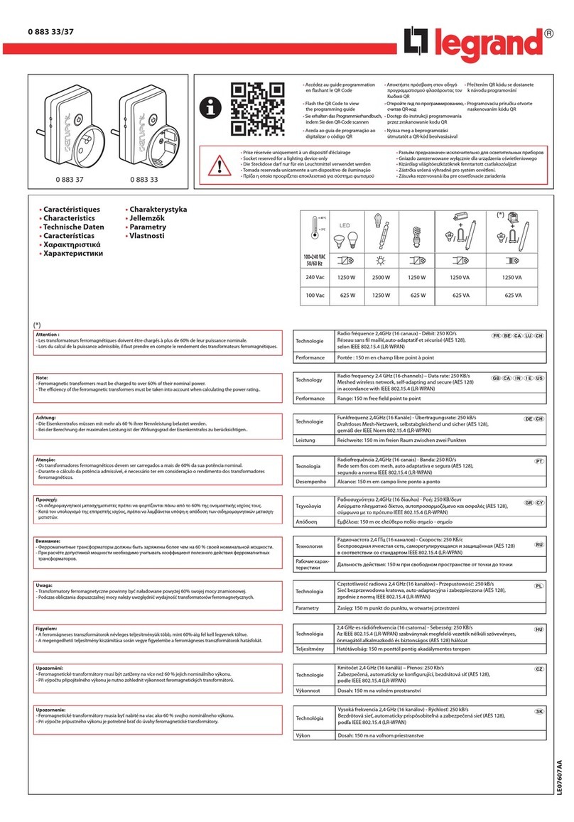LEGRAND 0 883 37 User manual
