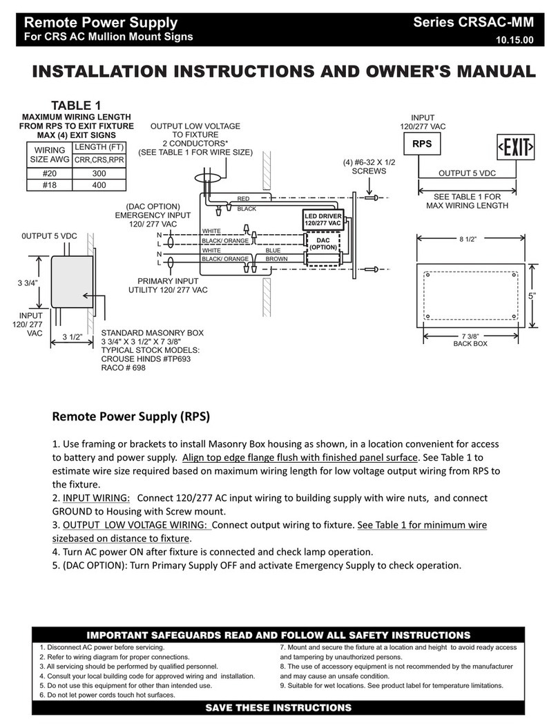 Signtex CRSAC-MM Series Installation instructions and owner's manual