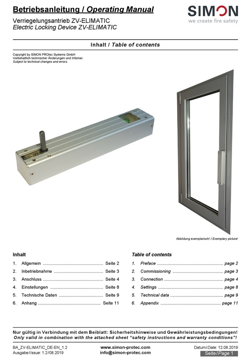 Simon ZV-ELIMATIC operating manual