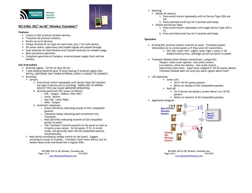 Resolution Products RE124DG User manual