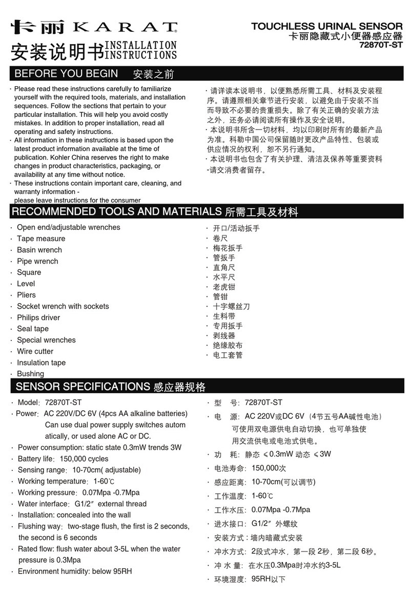 Kohler KARAT 72870T-ST installation instructions