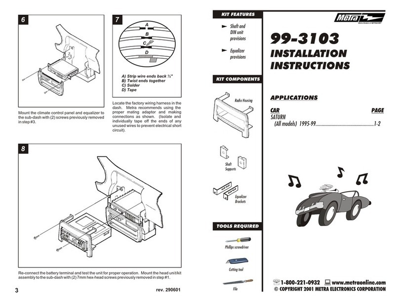 Metra Electronics 99-3103 installation instructions