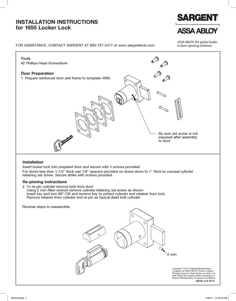 Assa Abloy SARGENT 1655 installation instructions