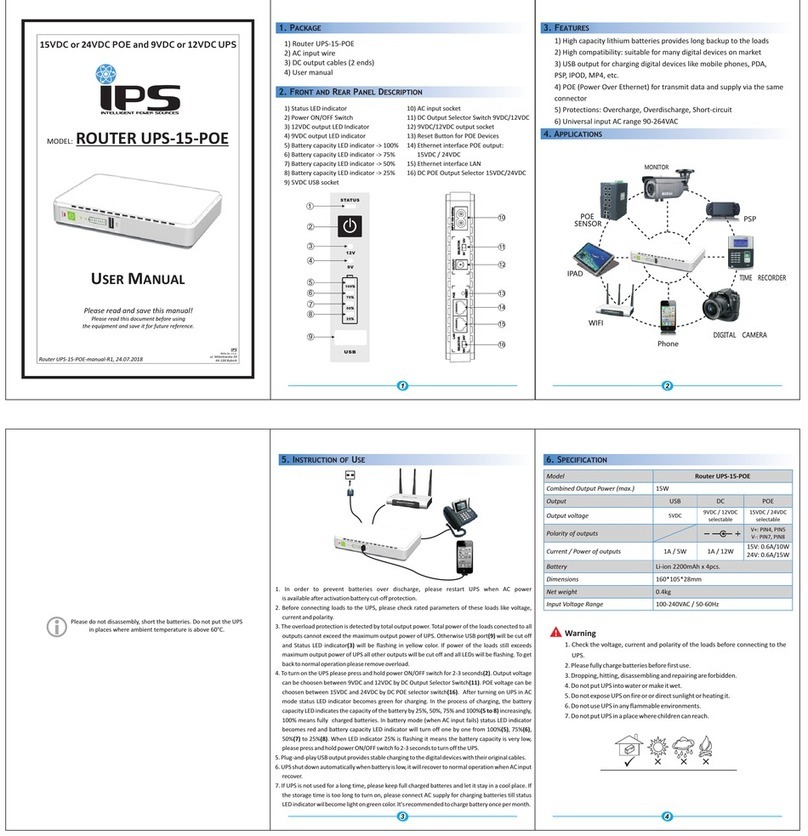 IPS ROUTER UPS-15-POE user manual