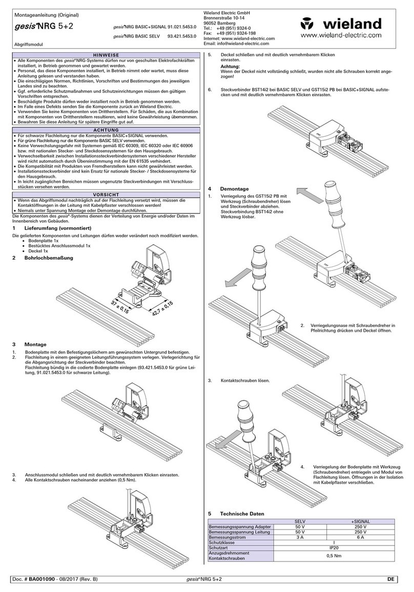 Wieland gesis NRG 5+2 Installation instruction
