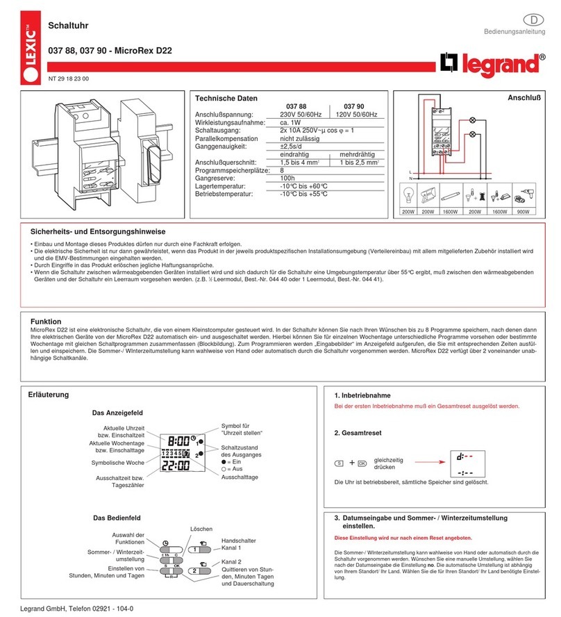 LEGRAND Lexic MicroRex D22 User manual