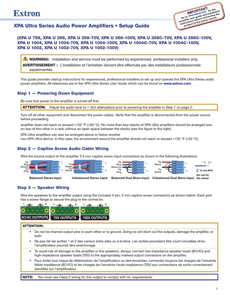 Extron electronics XPA Ultra Series User manual