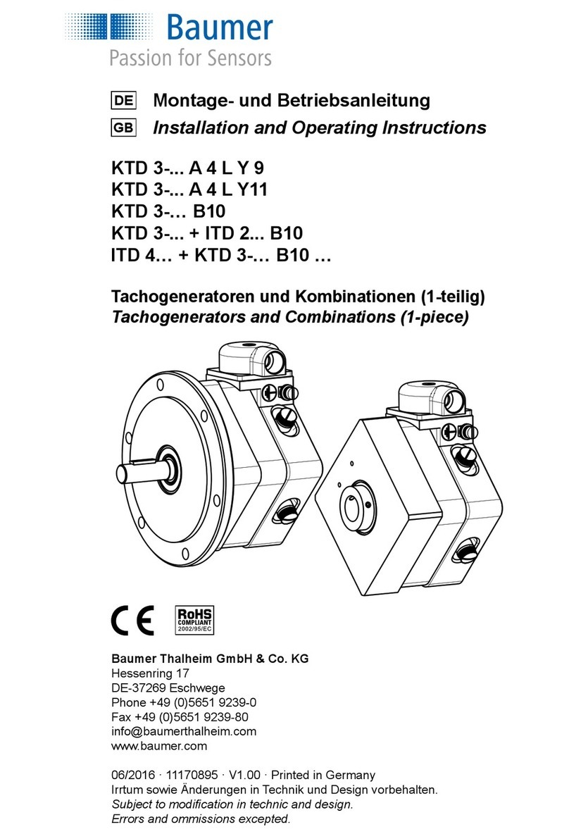 Baumer KTD 3- A4LY9 Series Installation and operating instructions Baumer KTD 3- A4LY9 Series Installation and operating instructions