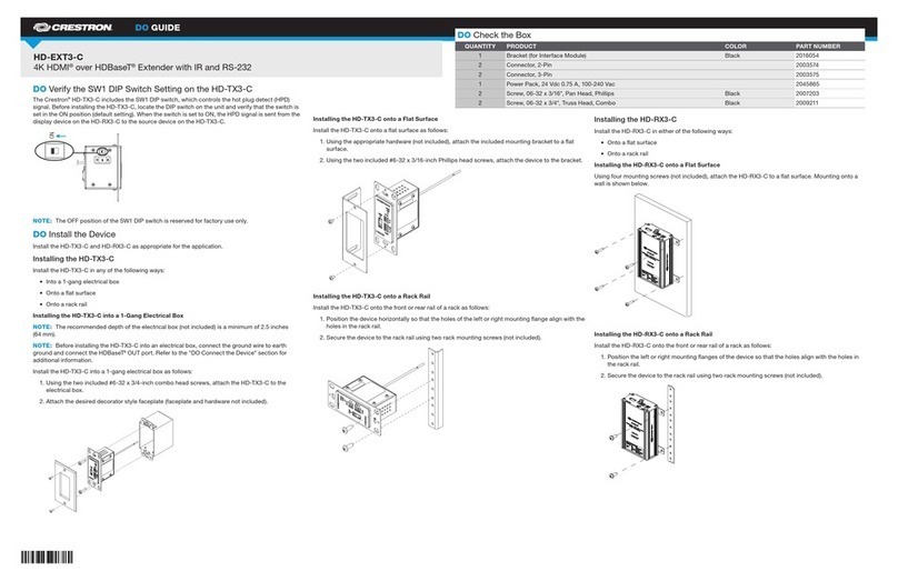 Crestron HD-EXT3-C Dimensional drawing