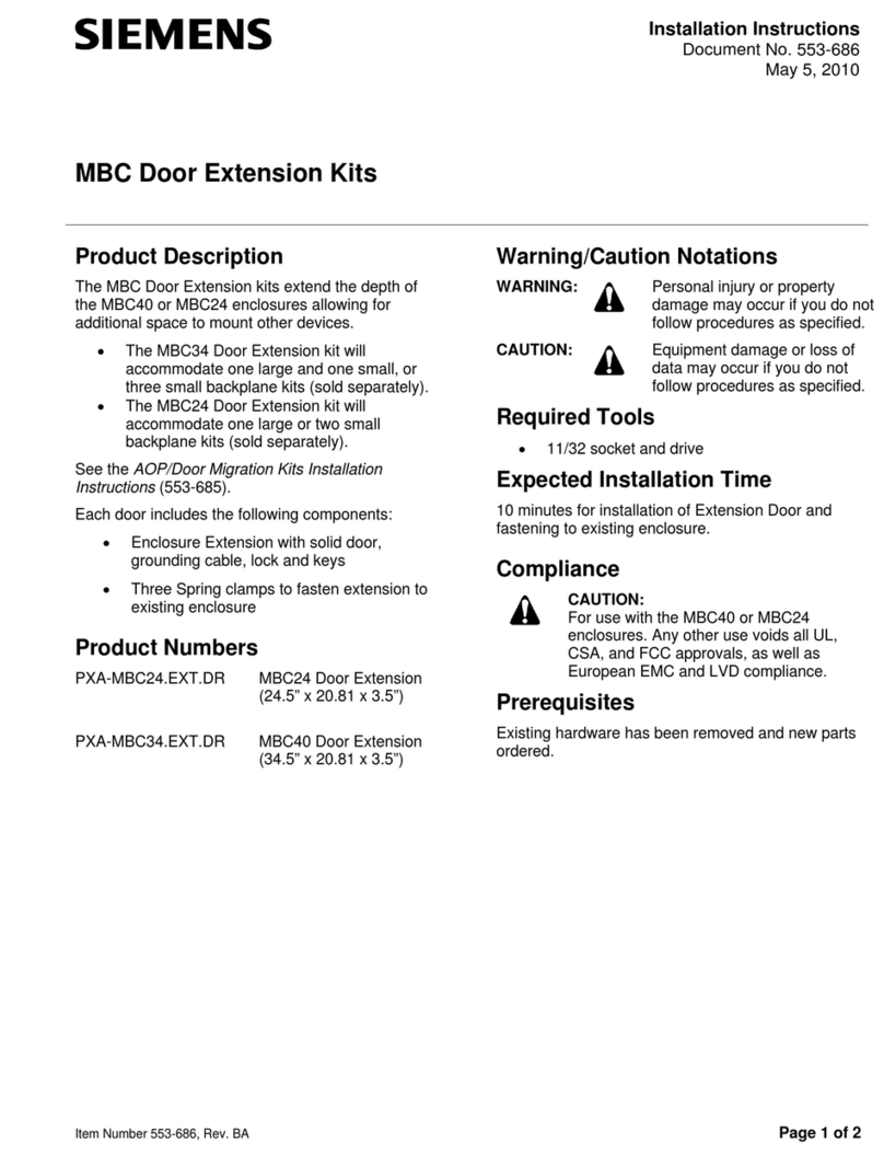 Siemens MBC Series installation instructions Siemens MBC Series installation instructions