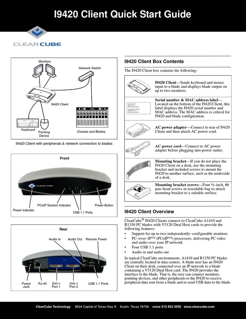 ClearCube I9420 quick start guide
