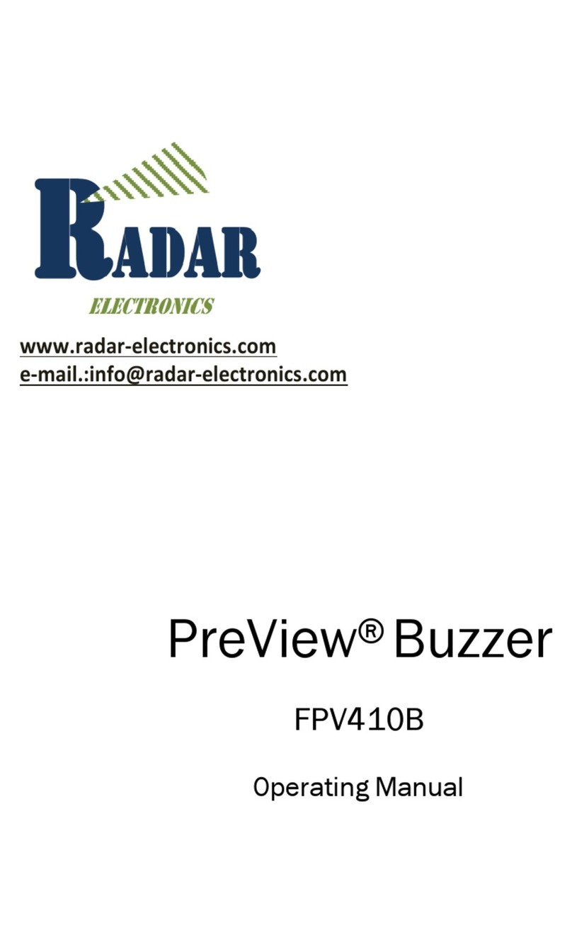 Radar Electronics PreView Buzzer FPV410B operating manual Radar Electronics PreView Buzzer FPV410B operating manual