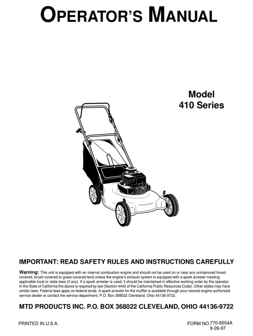 MTD Series 410 User manual MTD Series 410 User manual