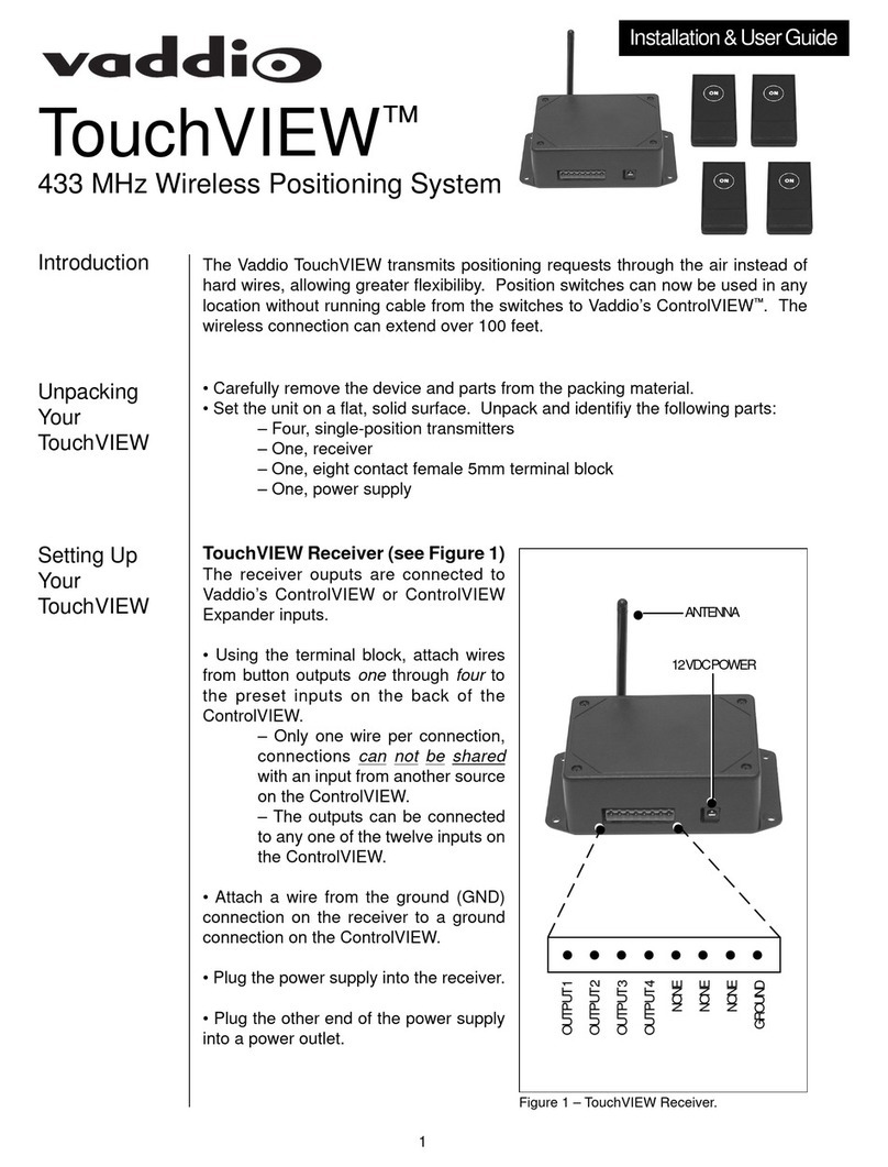 VADDIO TouchVIEW Installation & user guide
