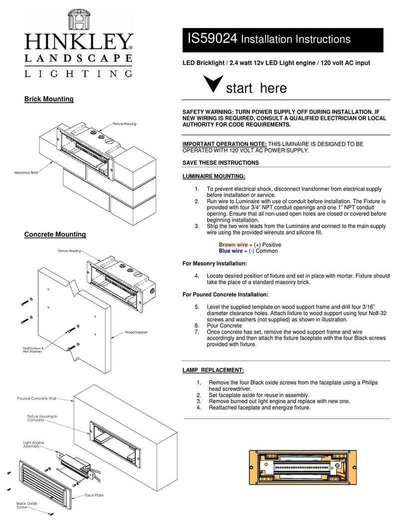 Hinkley IS59024 installation instructions Hinkley IS59024 installation instructions