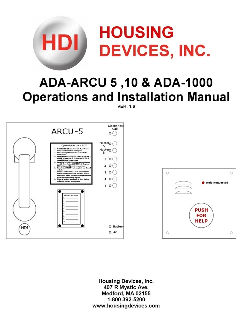 HDI ARCU 5 Operation and installation manual