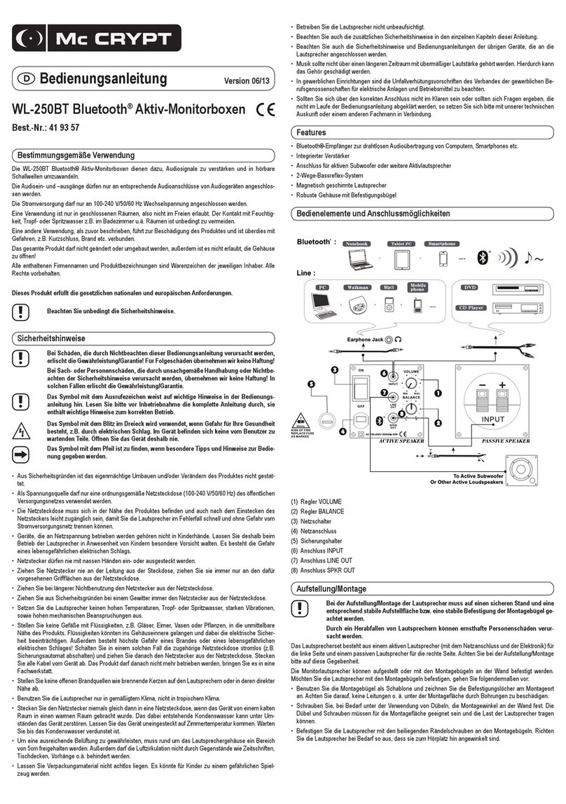MC Crypt WL-250BT operating instructions