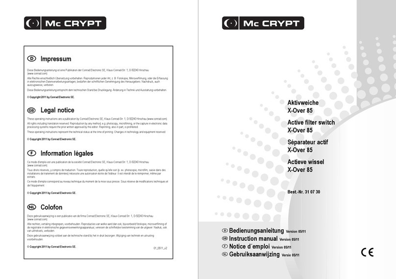 MC Crypt X-Over 85 User manual