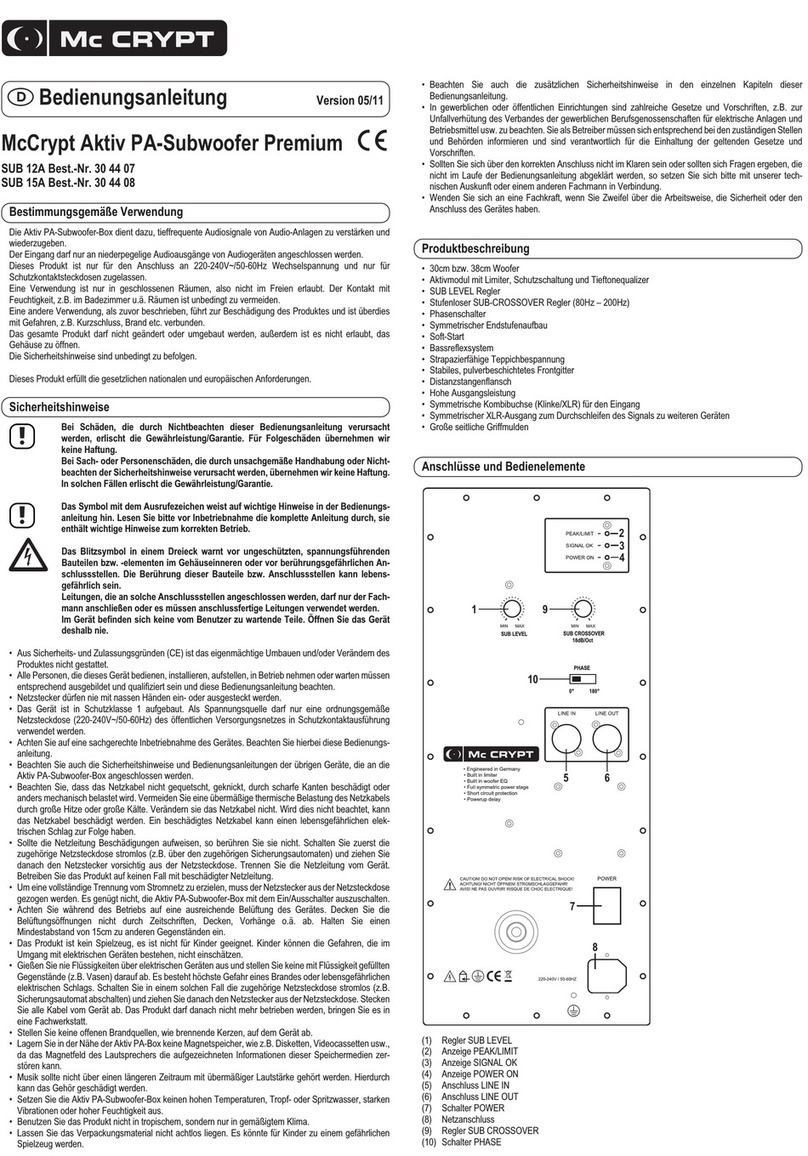 MC Crypt USB 12A operating instructions